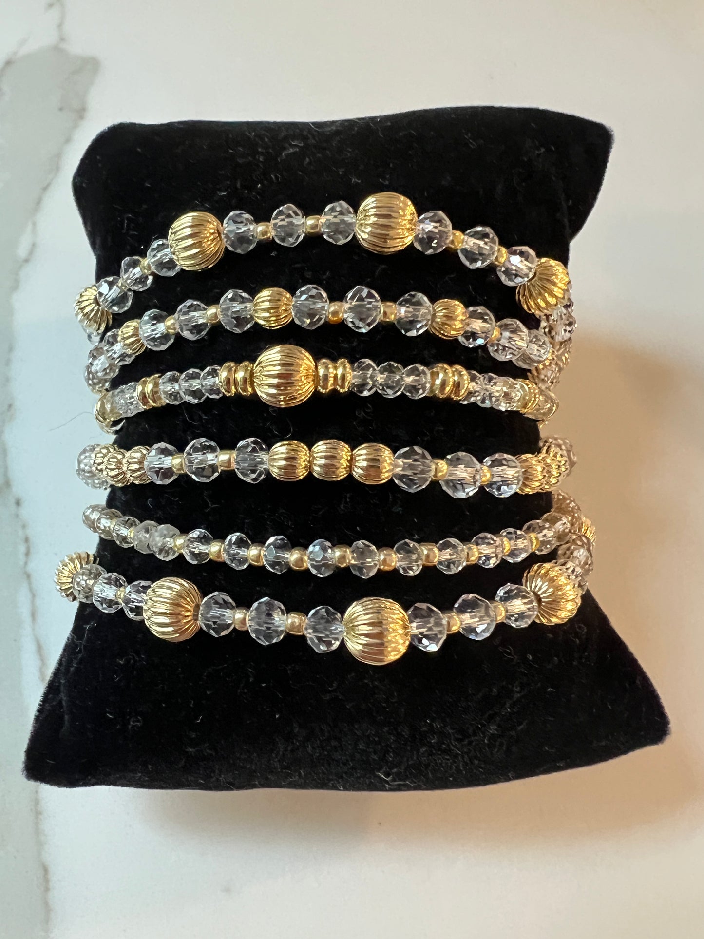Crystal Gold Fill Ball Bracelets
