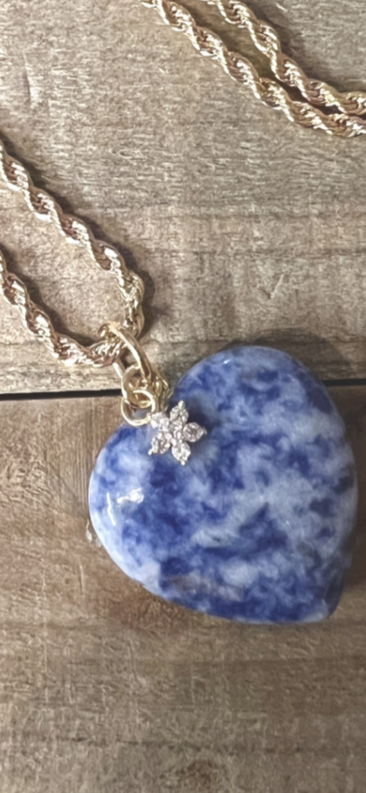 Lapis Gold Fill Heart Necklace