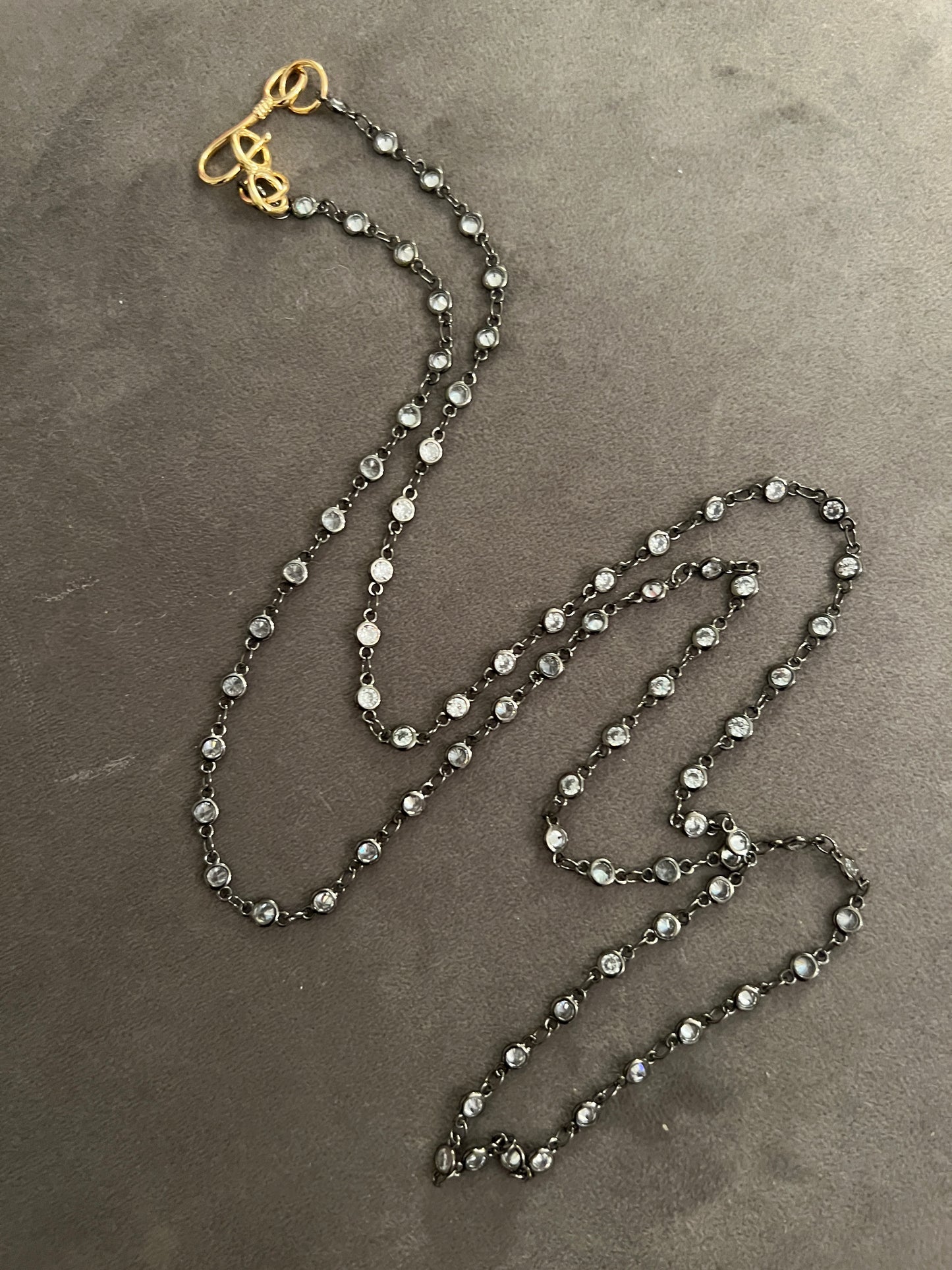 CZ Gun Metal Chain Necklace