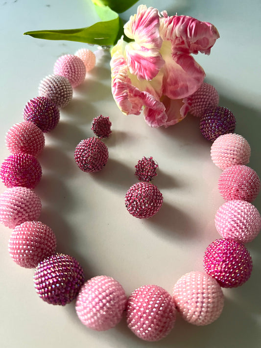 Beaded Ball Necklaces & Earrings
