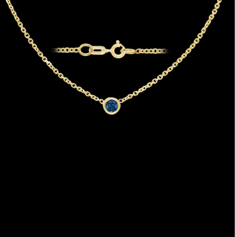 14 Karat Gold Sapphire Necklace