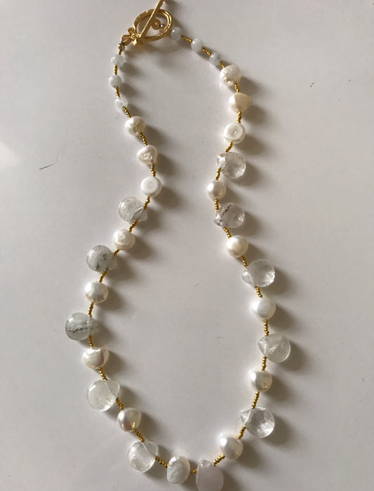 Pearl Quartz Beaded Necklace
