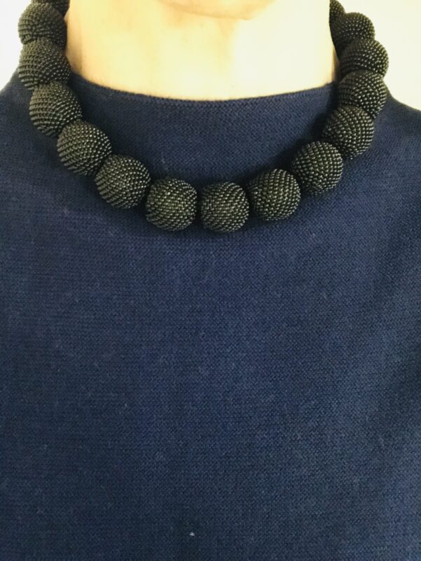 Black Hand Beaded Necklace