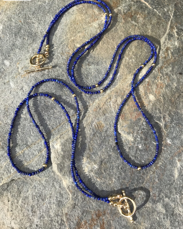 Lapis/Black Spinel Bead Necklace