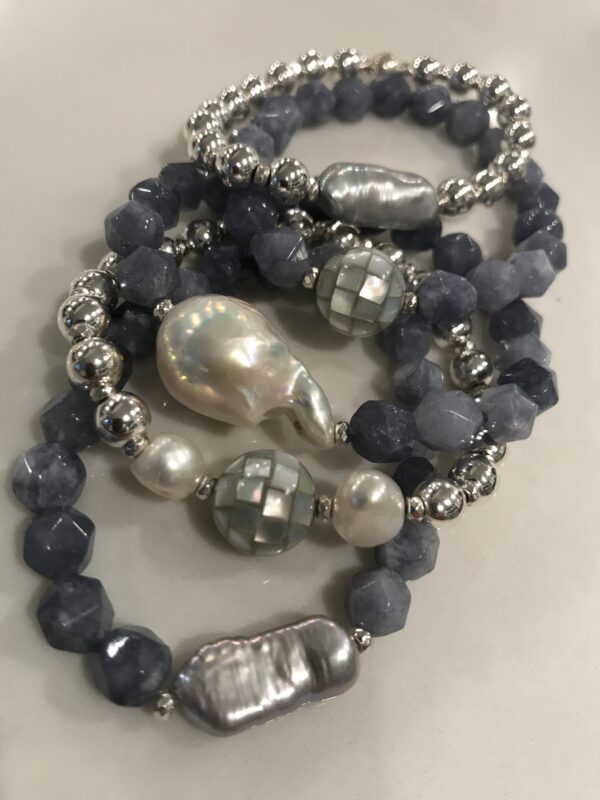 Silver Hand Beaded Bracelets