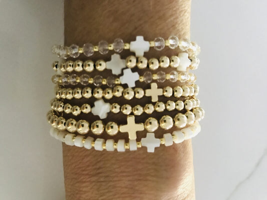 Cross Hand Beaded Bracelet Collection