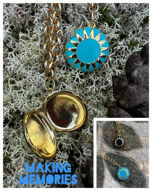 Enamel Locket Necklace