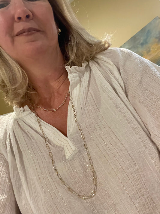 Rectangle Paper Clip Necklace