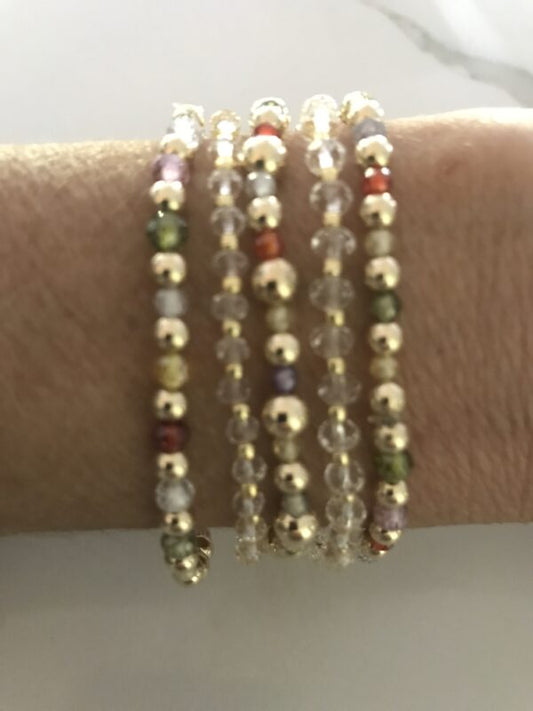 Rainbow Crystal Beaded Bracelets
