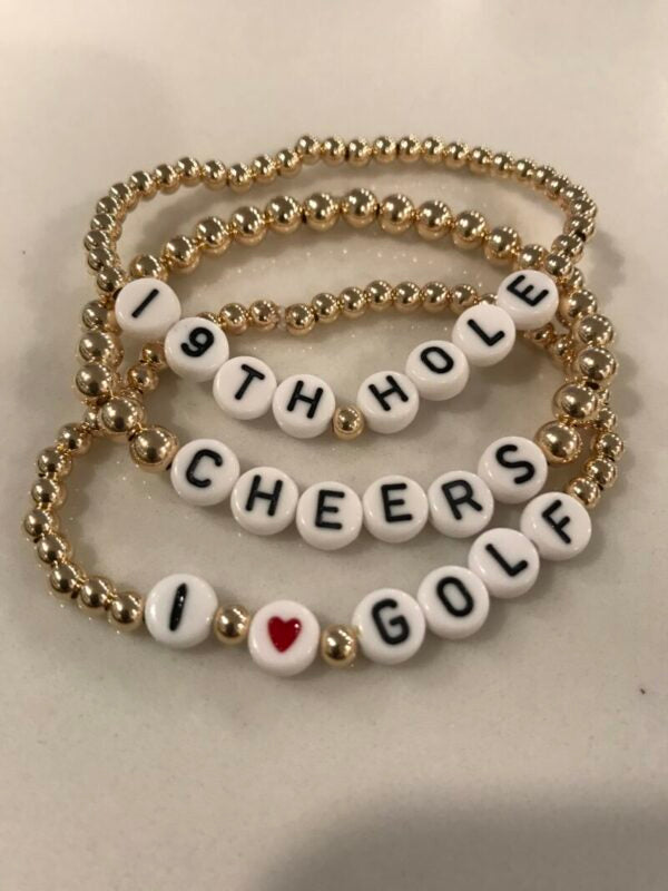 Golf Hand Beaded Bracelet