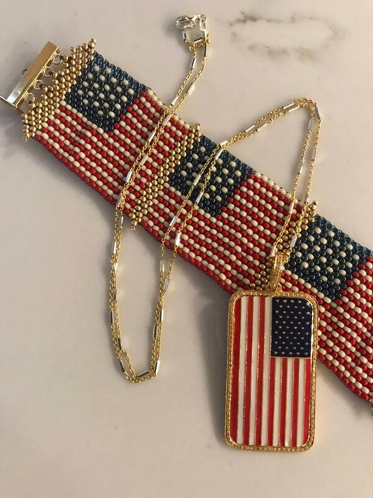 American Diamond Flag Pendant