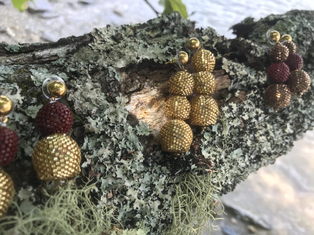 Holiday Hand Beaded Earrings