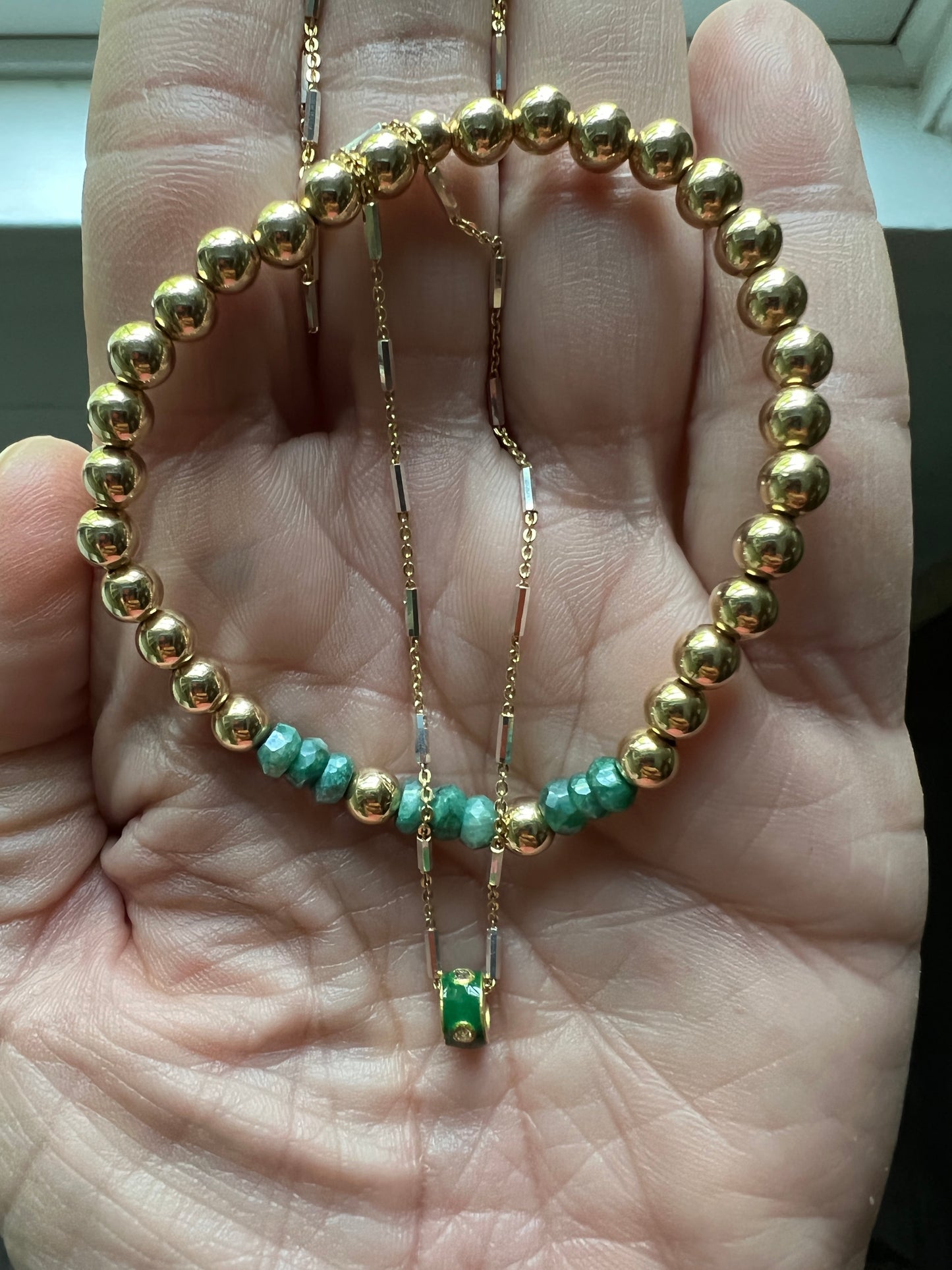 Diamond Enamel Bead Bracelets/Necklace