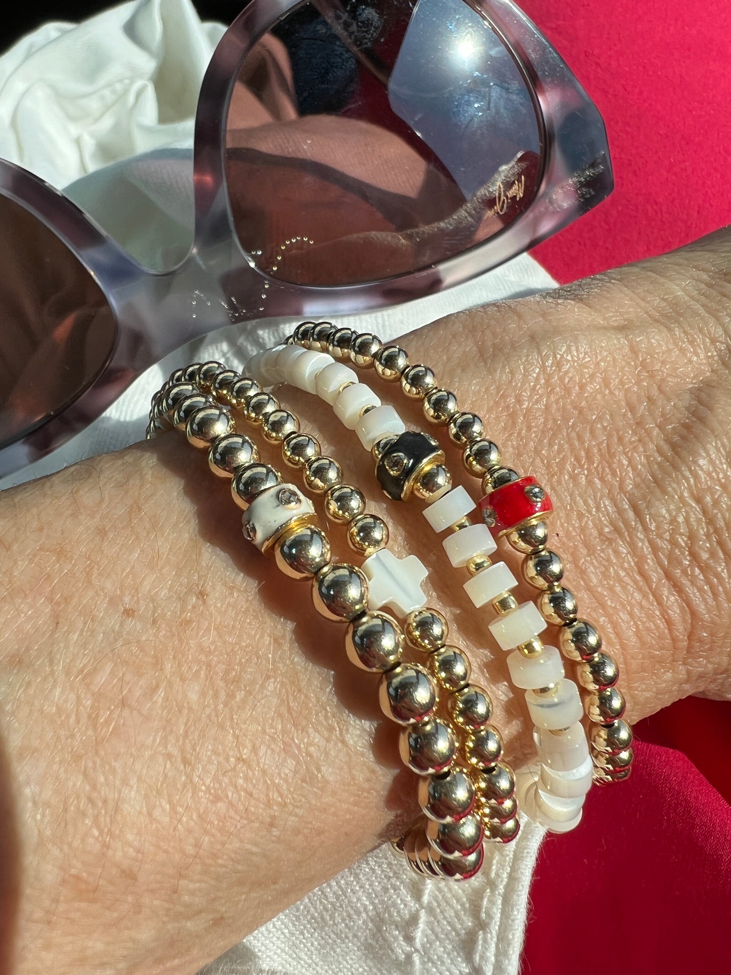 Diamond Enamel Bead Bracelets/Necklace