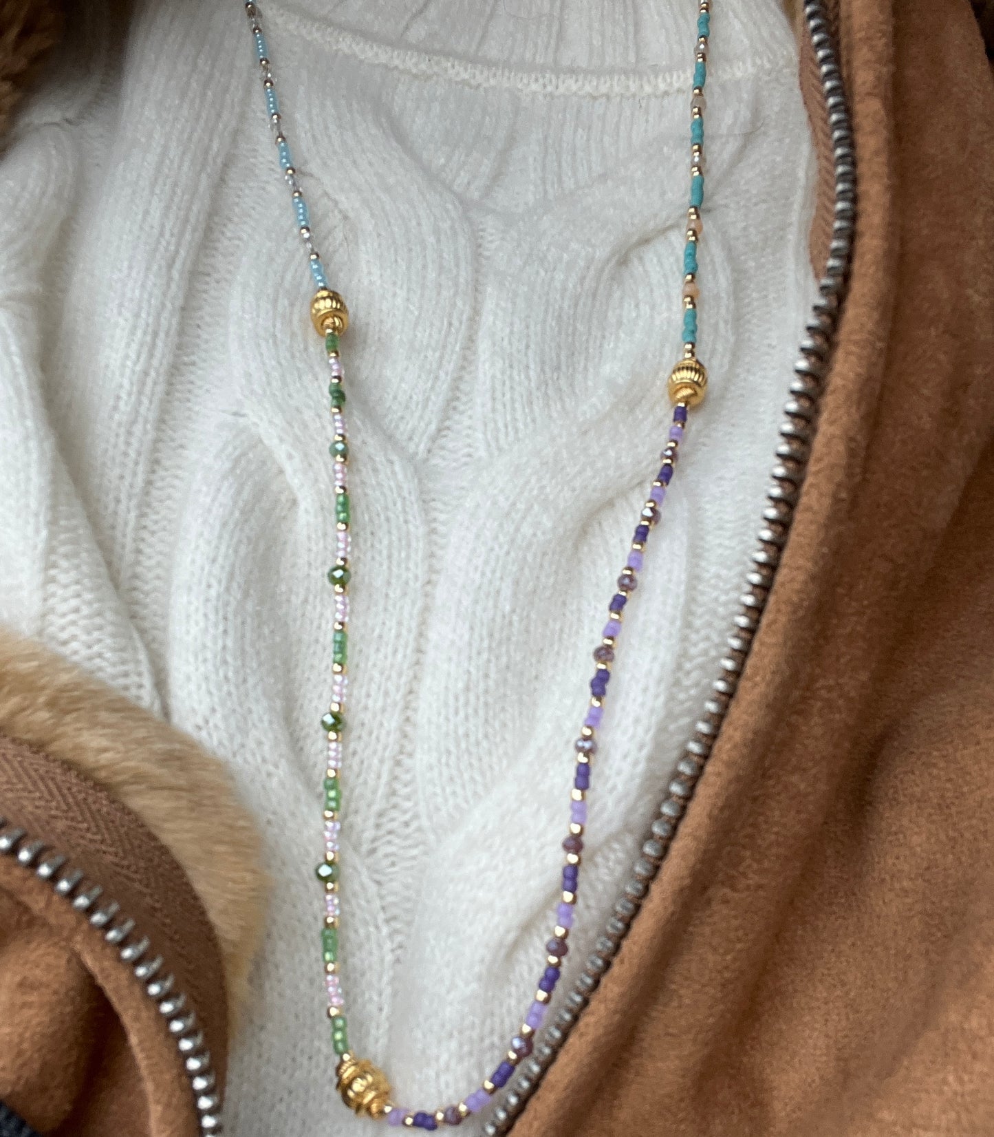 Colorful Hand Seed Bead Necklaces