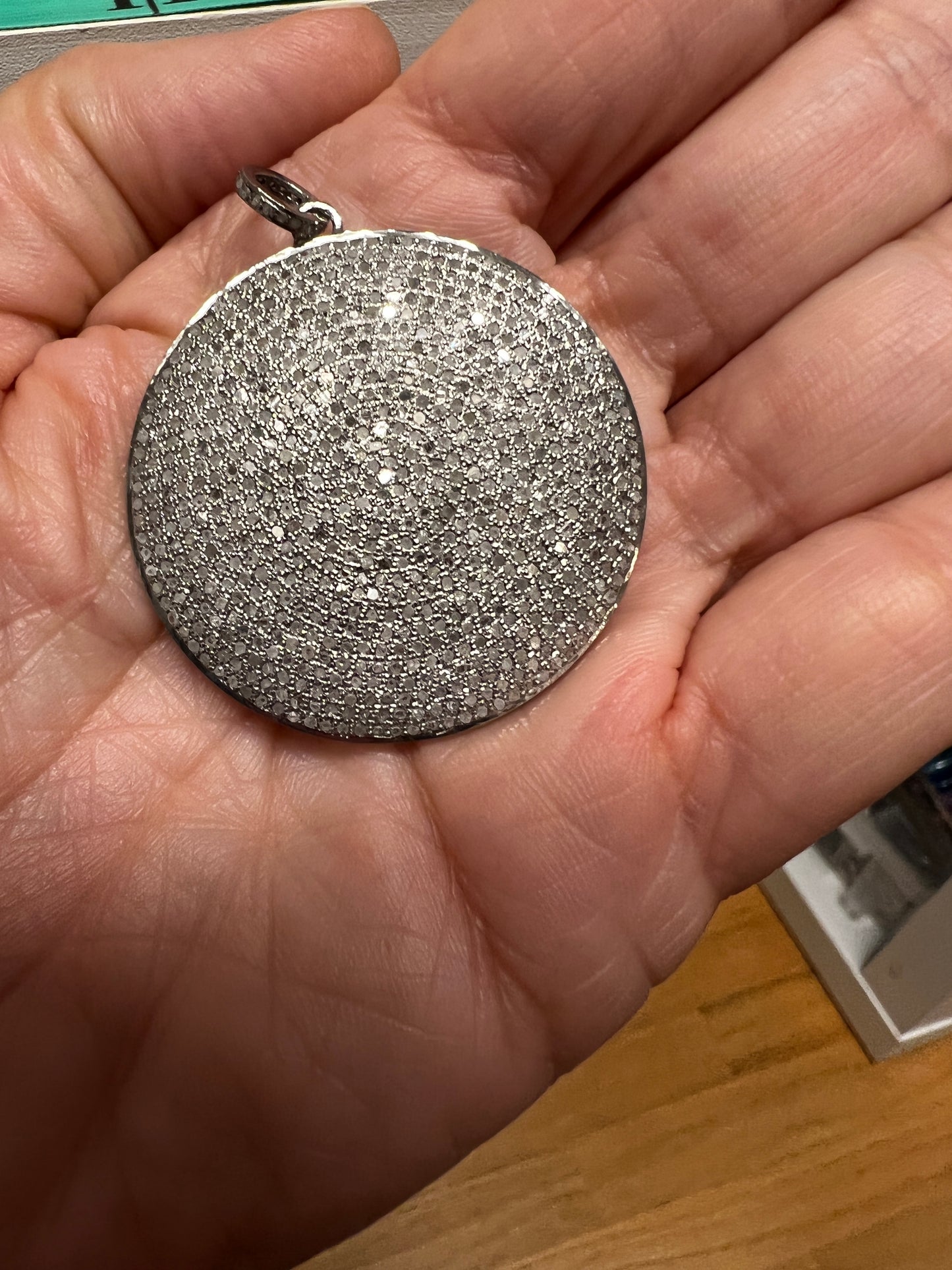 Circle Diamond Pendant Necklace