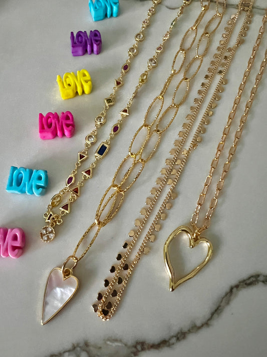 Mother of Pearl Heart Necklace