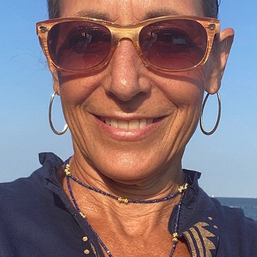 Lapis Gold Bead Necklace