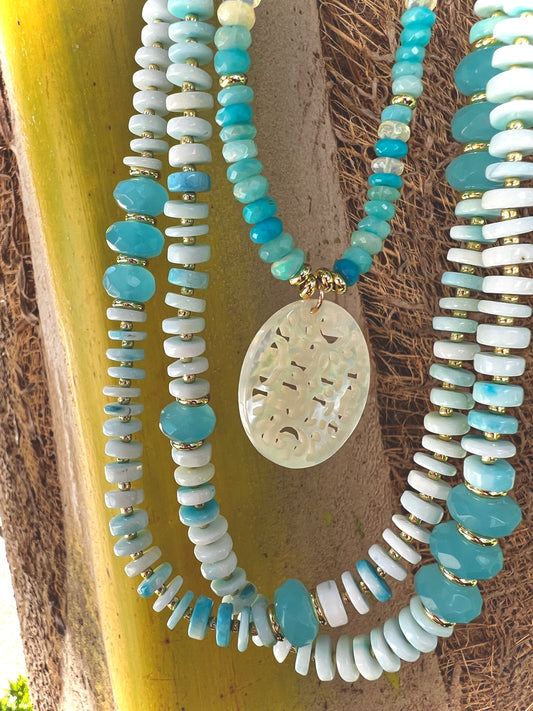 Opal Short And Long Necklaces