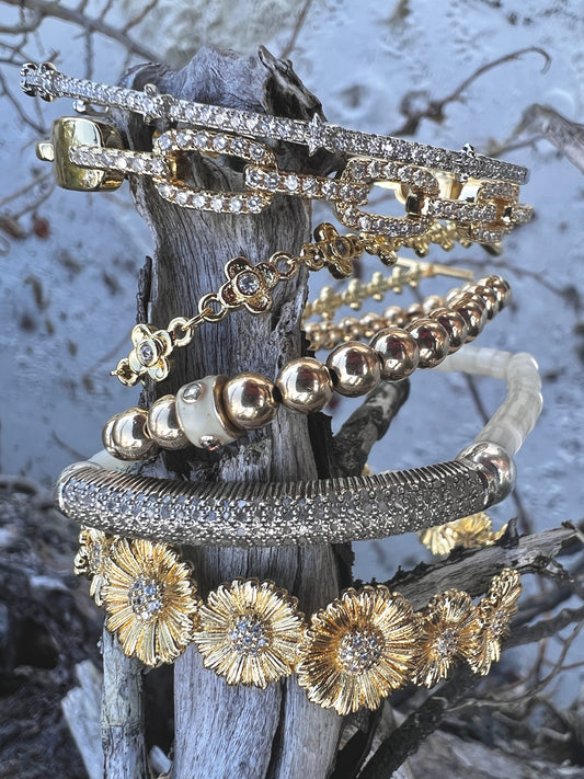 Gold Fill CZ Cuff Bracelets