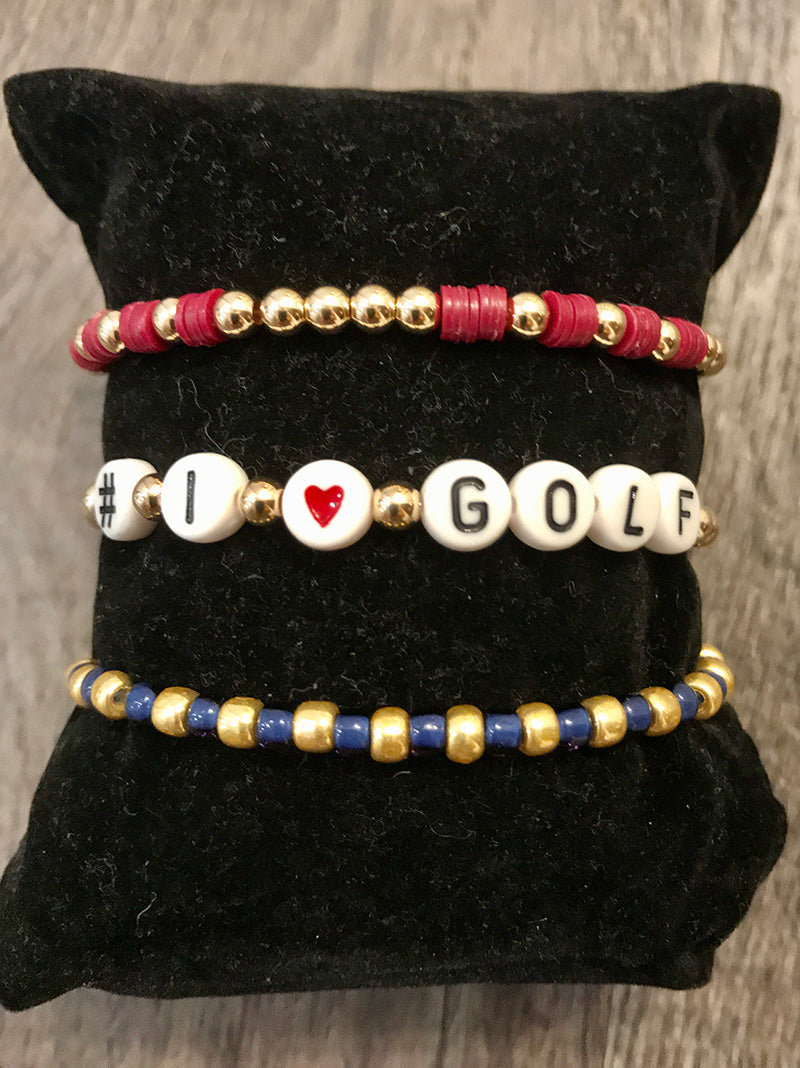 Golf Hand Beaded Bracelet