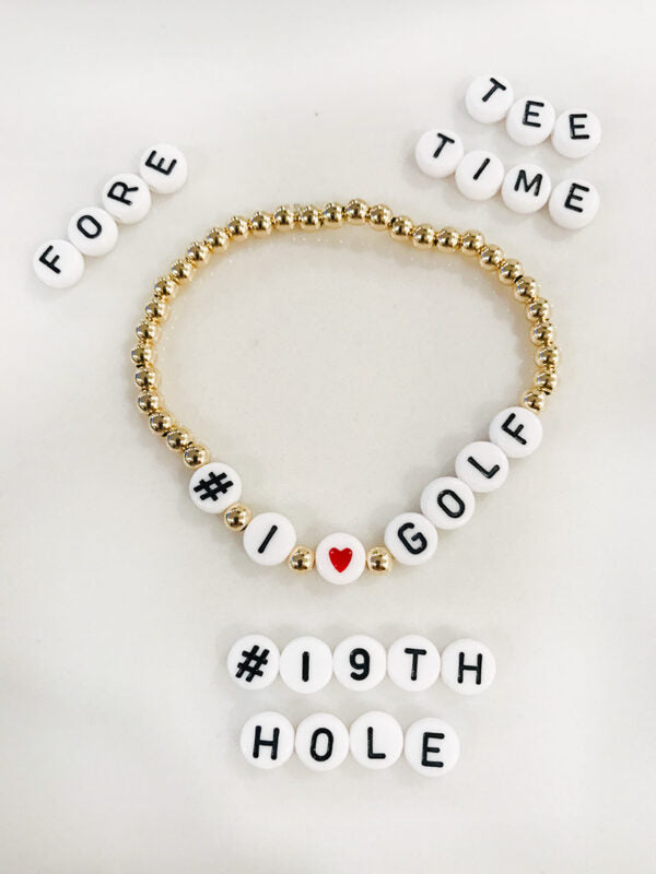 Golf Hand Beaded Bracelet