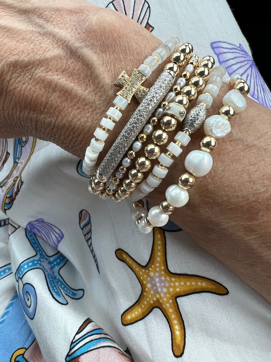 Pearl Gold Fill Bracelets