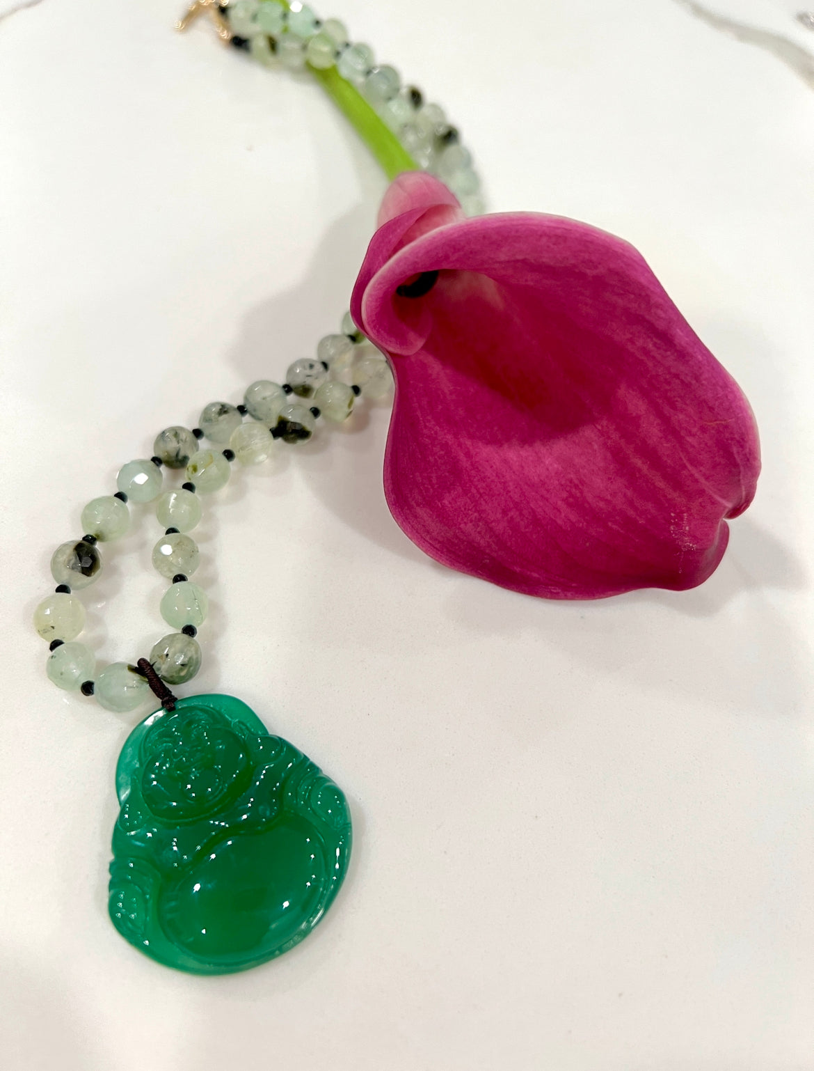 Green Jade Buddha Necklace