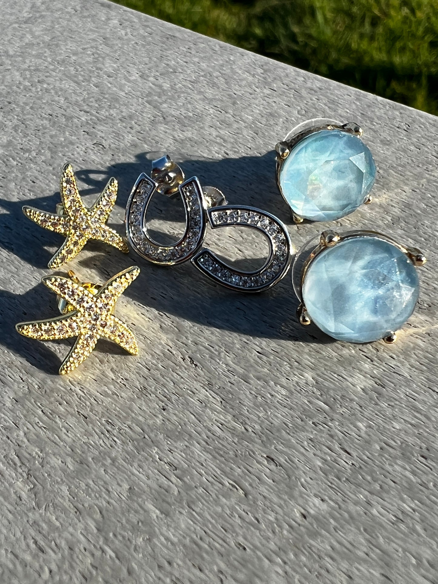 Horse Shoe CZ Earrings