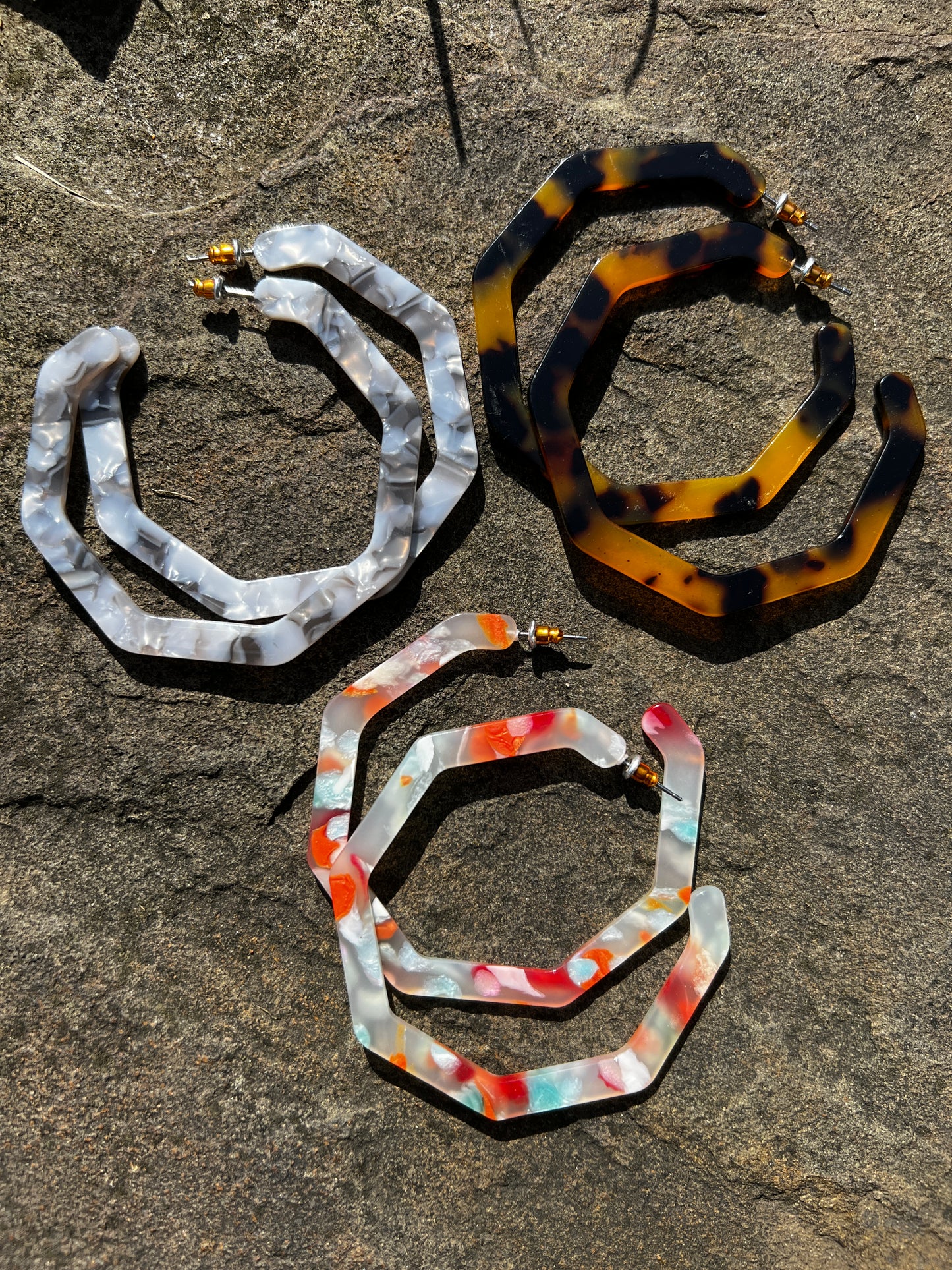 Tortoise Shell Hoop Earrings
