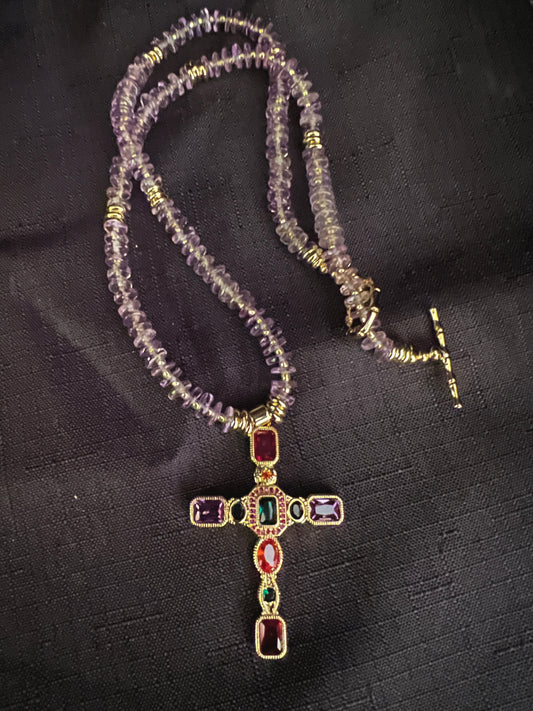 Amethyst Cross Necklace