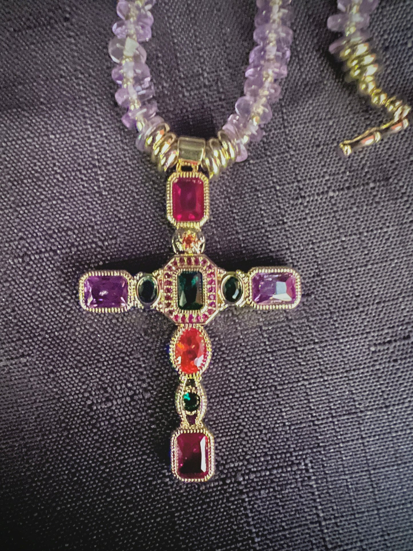 Amethyst Cross Necklace