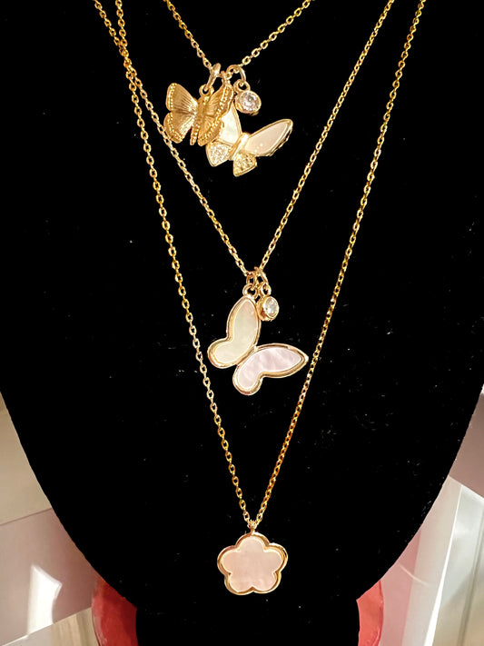 Butterfly Cz Necklaces