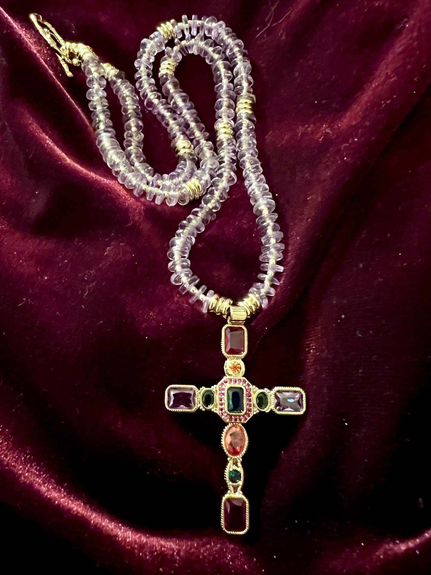 Amethyst Cross Necklace