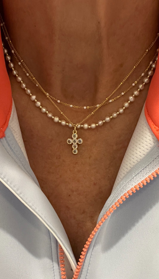 14 karat white Gold Enamel Necklaces