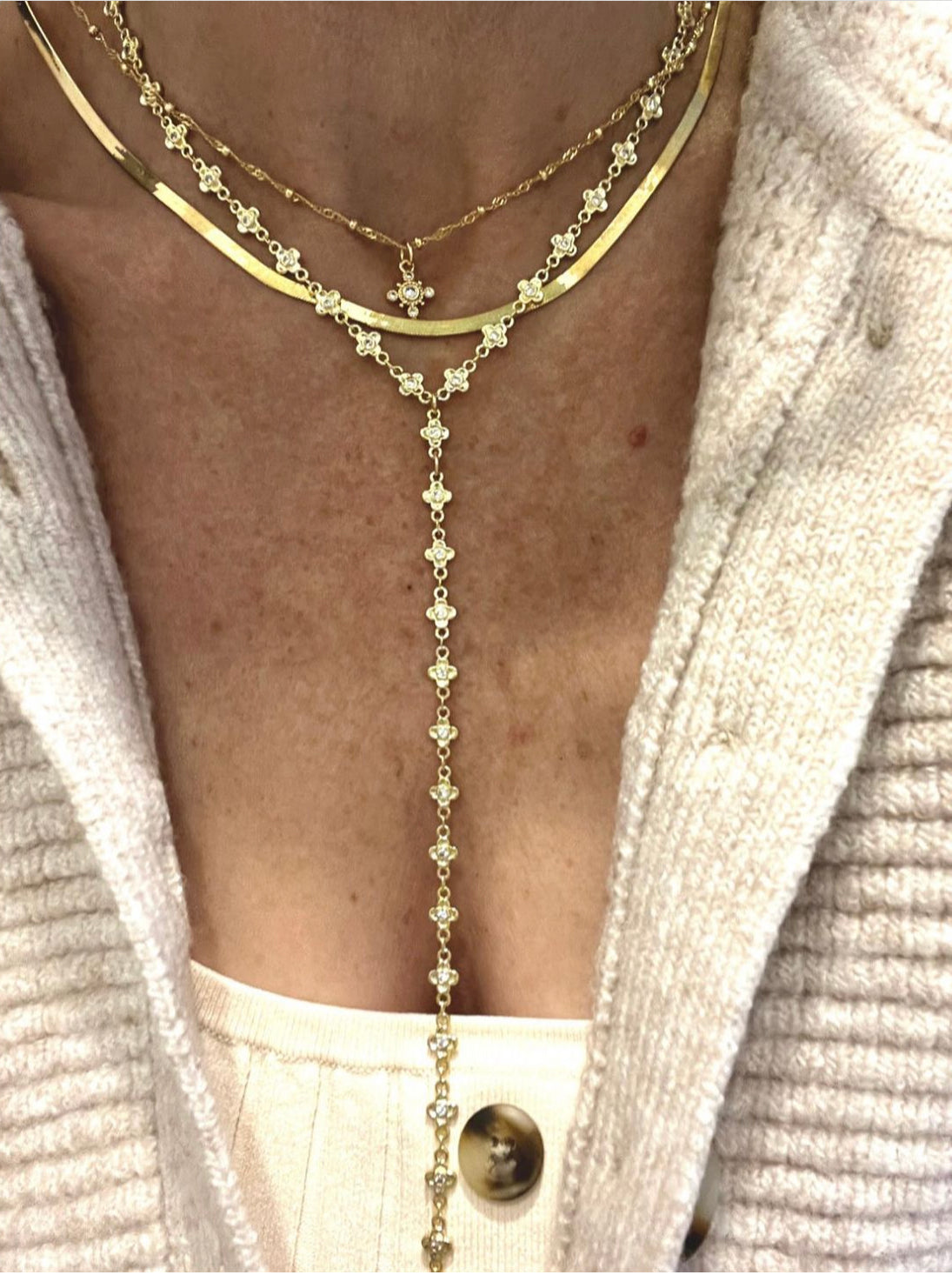 CZ Cross Gold Fill Necklace