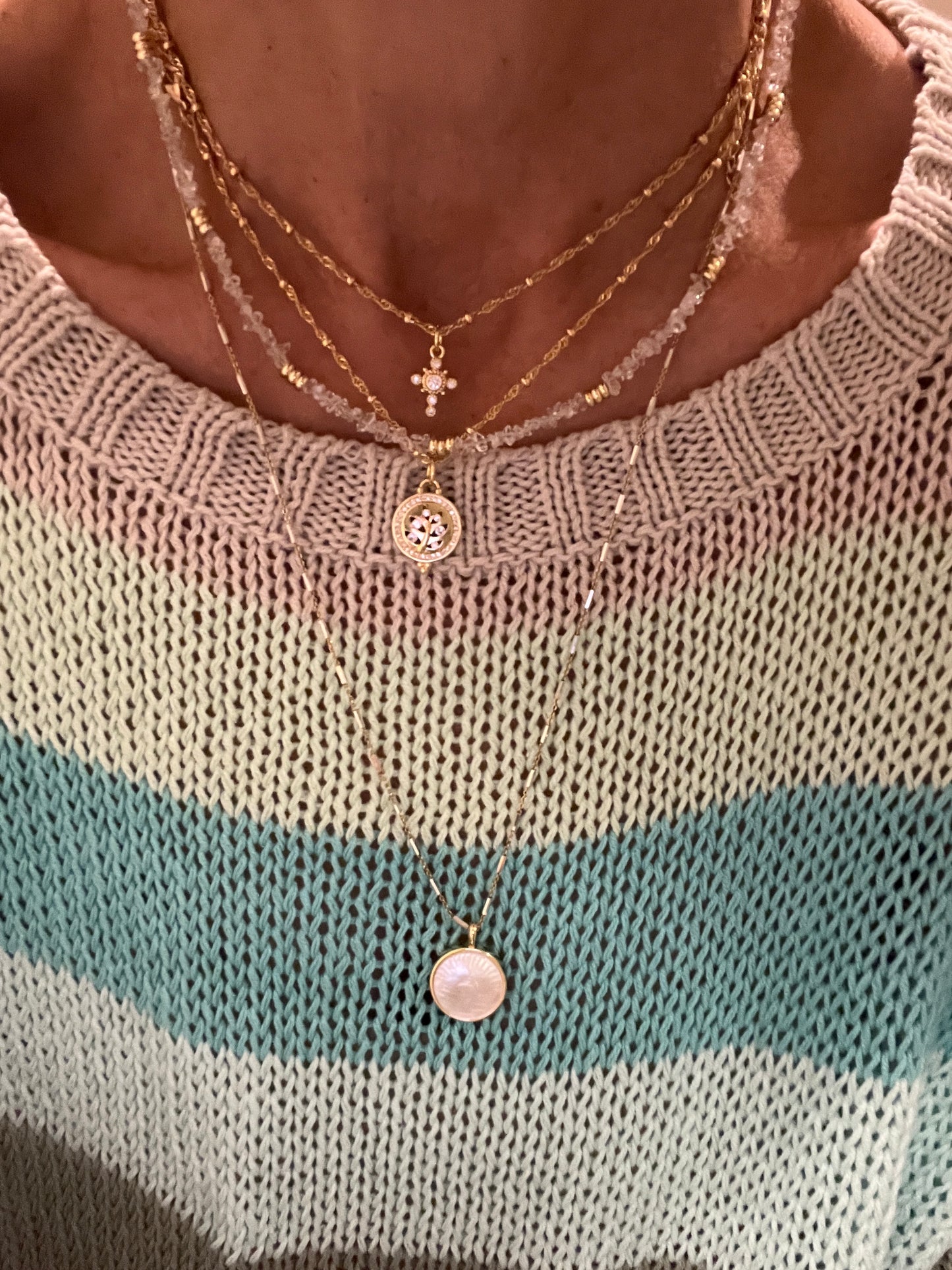 CZ Cross Gold Fill Necklace