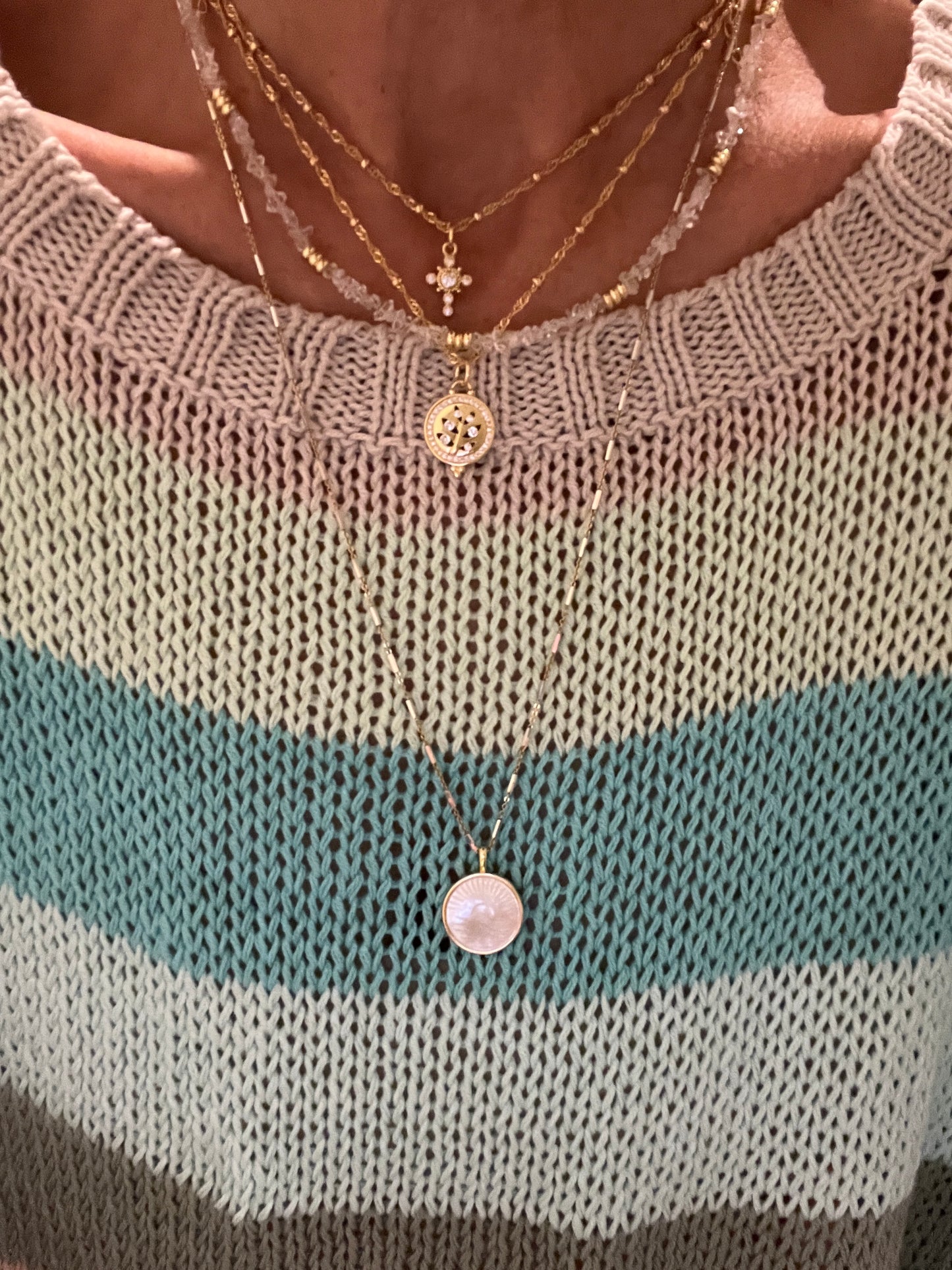 CZ Round Pendant Necklace