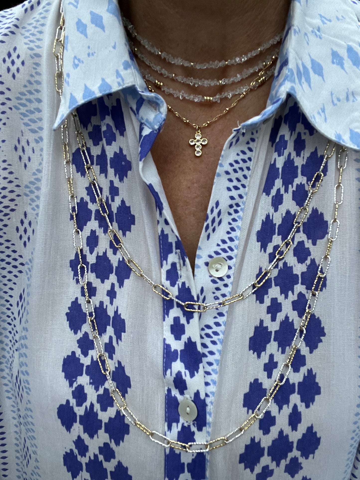 CZ Cross Gold Fill Necklace