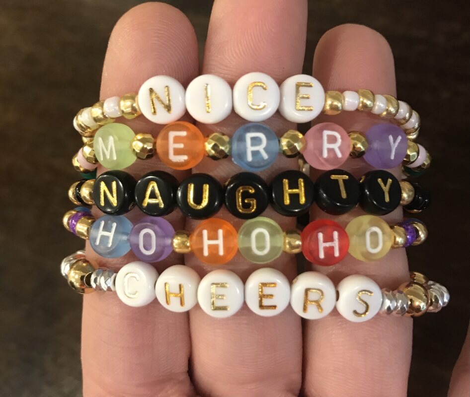 Christmas Bead Bracelet Stack