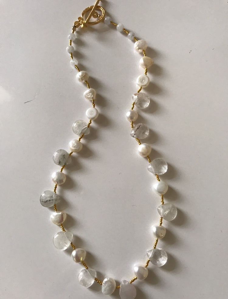 Pearl  Quartz  Beaded  Necklace