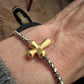 Gold Silver Bead Cross Bracelet