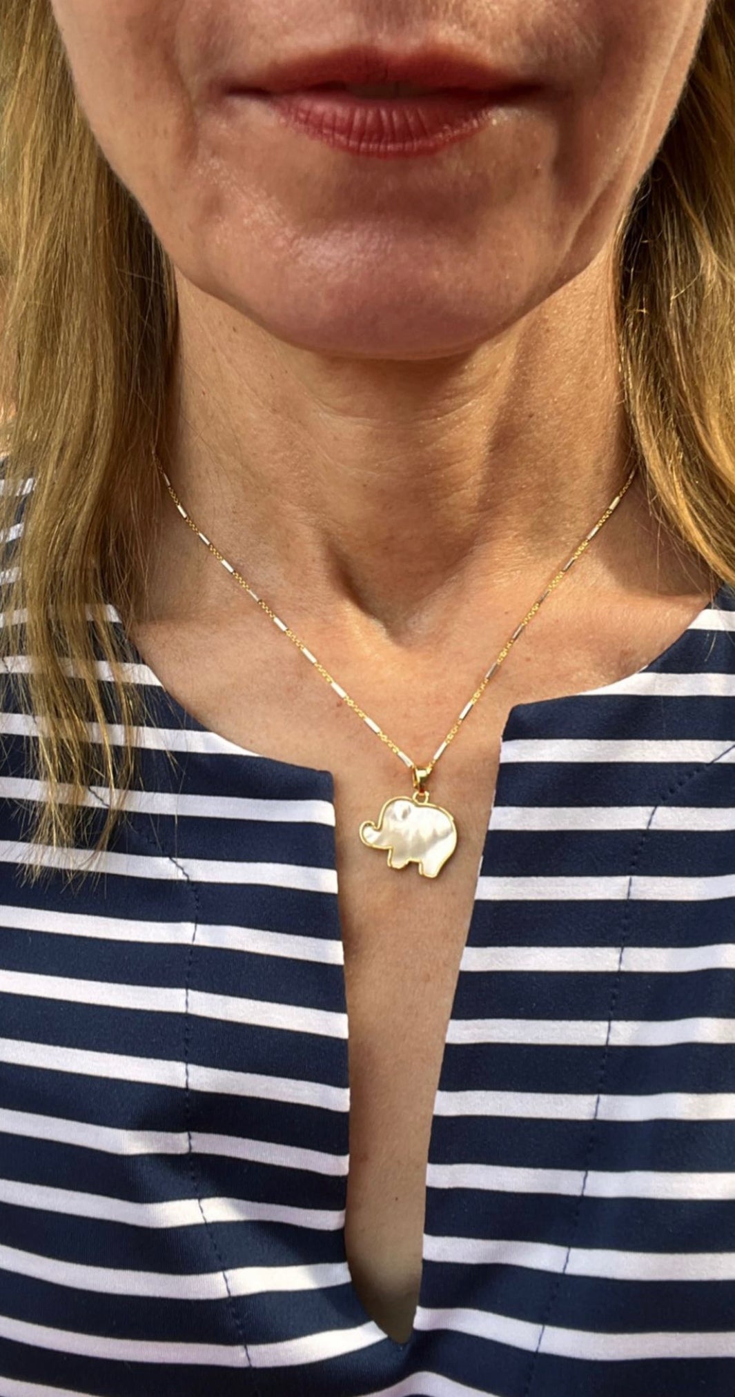 Mother of Pearl Elephant Necklace