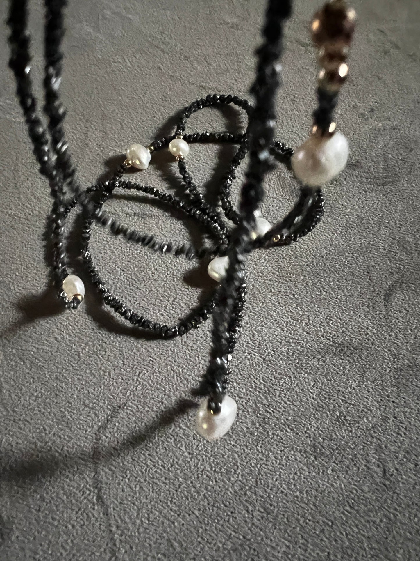 Black Diamond Pearl Necklace