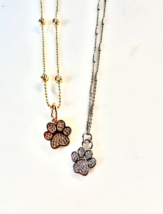 CZ Paw Necklace