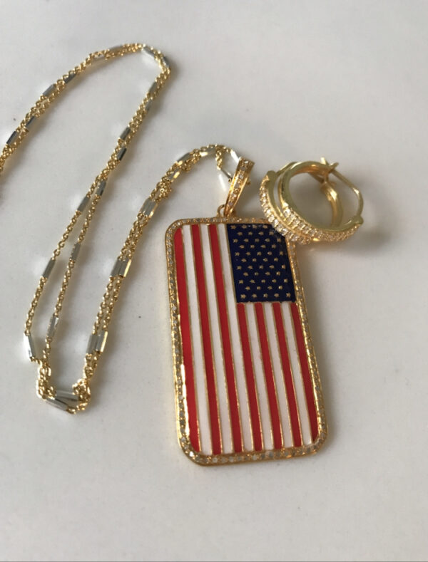 American Diamond Flag Pendant