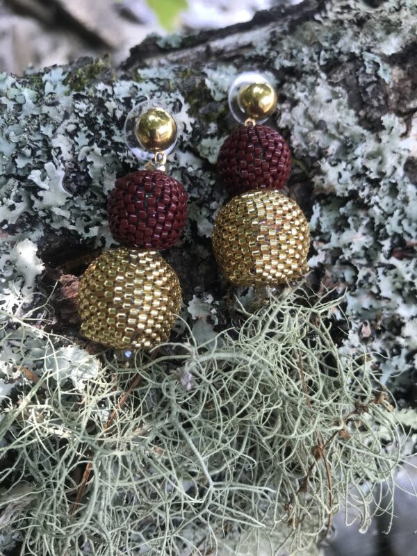 Holiday Hand Beaded Earrings