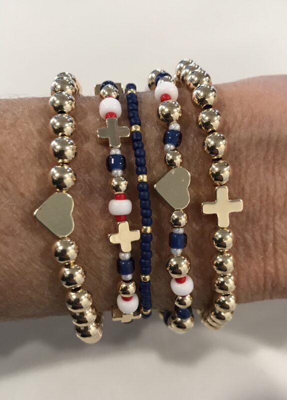 Patriotic Gold Fill Bead Bracelets