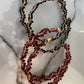 Beaded Black Red Hoops
