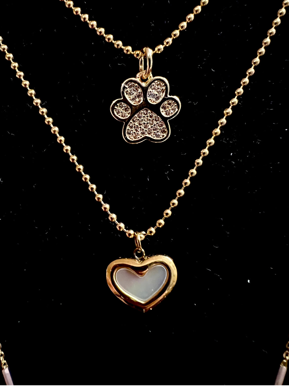 Mother Of Pearl Gold Heart Earrings